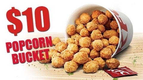 $10 Popcorn Bucket Deal Kfc