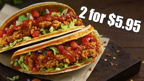 2 X Zinger Tacos $5.95 @ Kfc