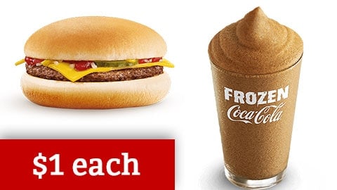 Maccas Australia Jan 2018 Frozen Coke Cheeseburger Deal