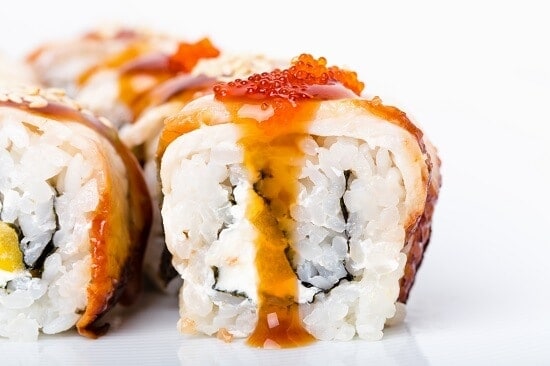 Sushi With A Garneshing Of Caviar On Top
