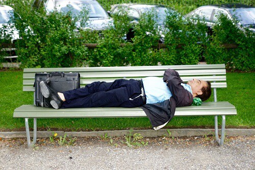 Park Bench Not A Very Good Place To Sleep