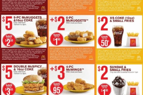 Mcdonald's Coupons Availabe In Singapore