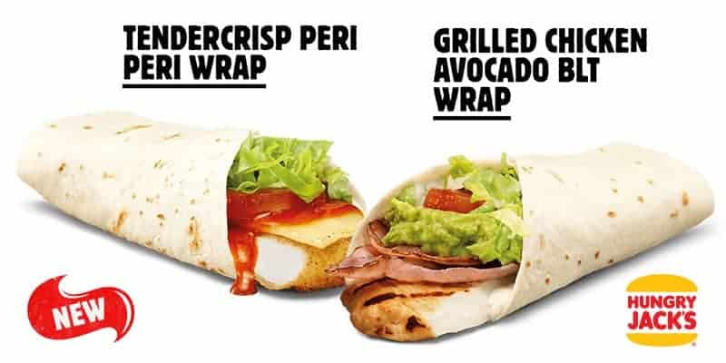 New Chicken Wraps On Hungry Jack's Menu