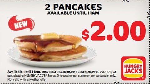 $2 Pancakes Hungry Jacks Voucher