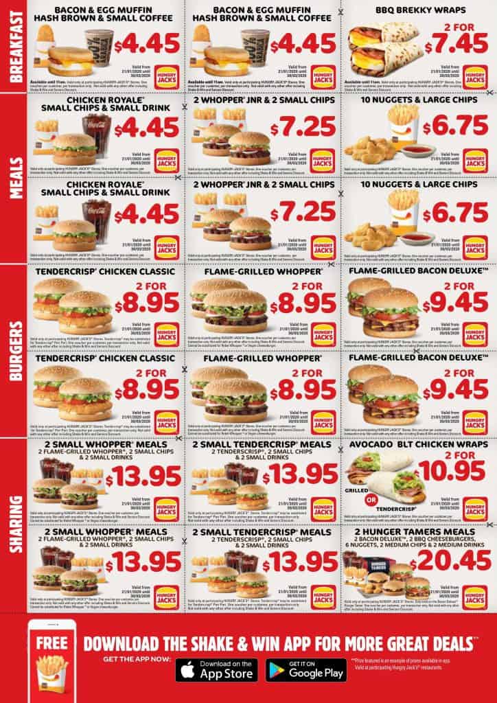 Hungry Jack's March 2020 Vouchers 2